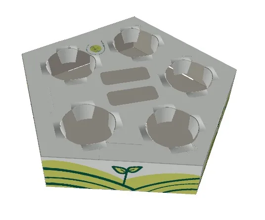 3D render of the five-cup insert
