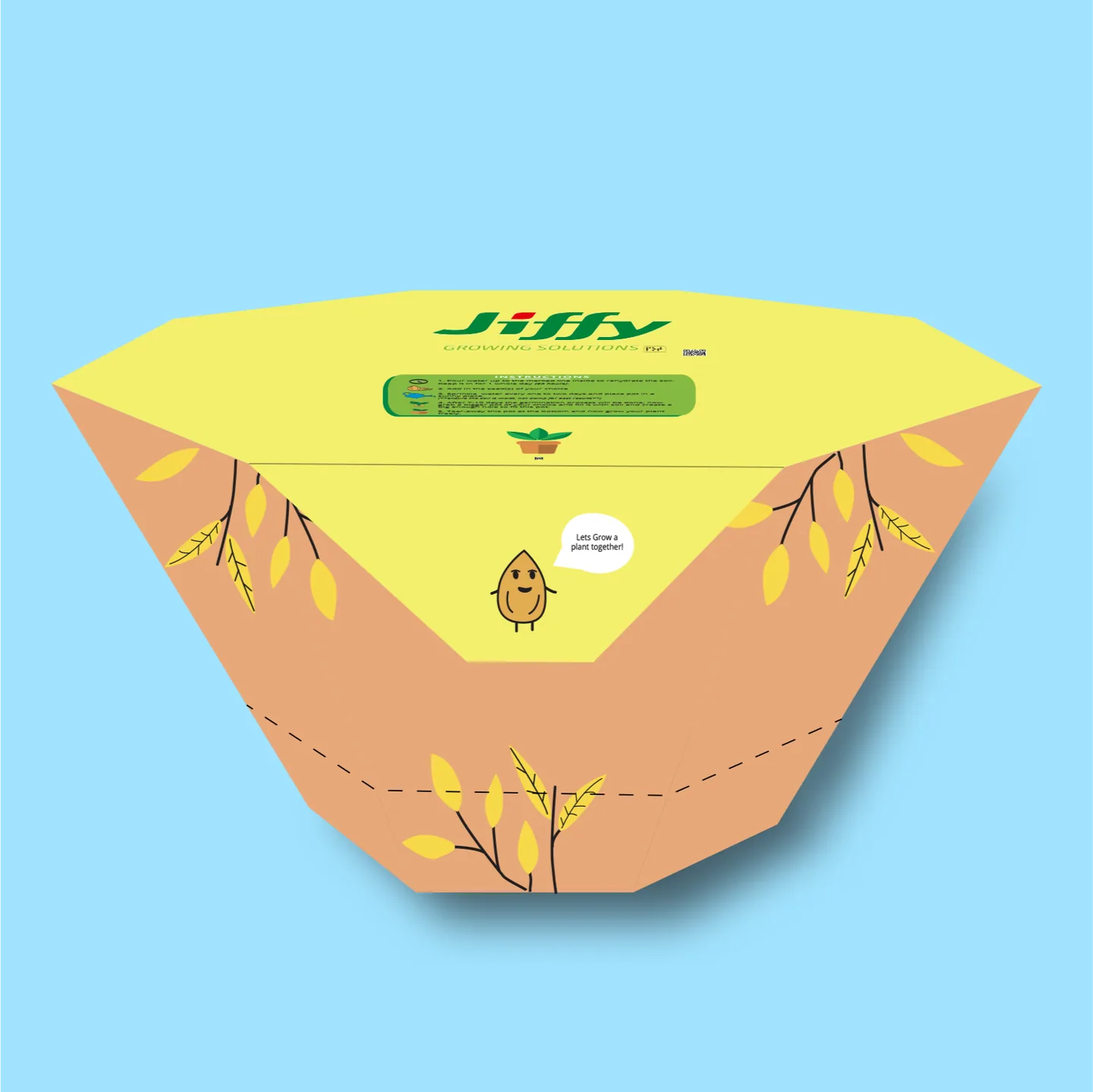 Render of the Jiffy pot packaging