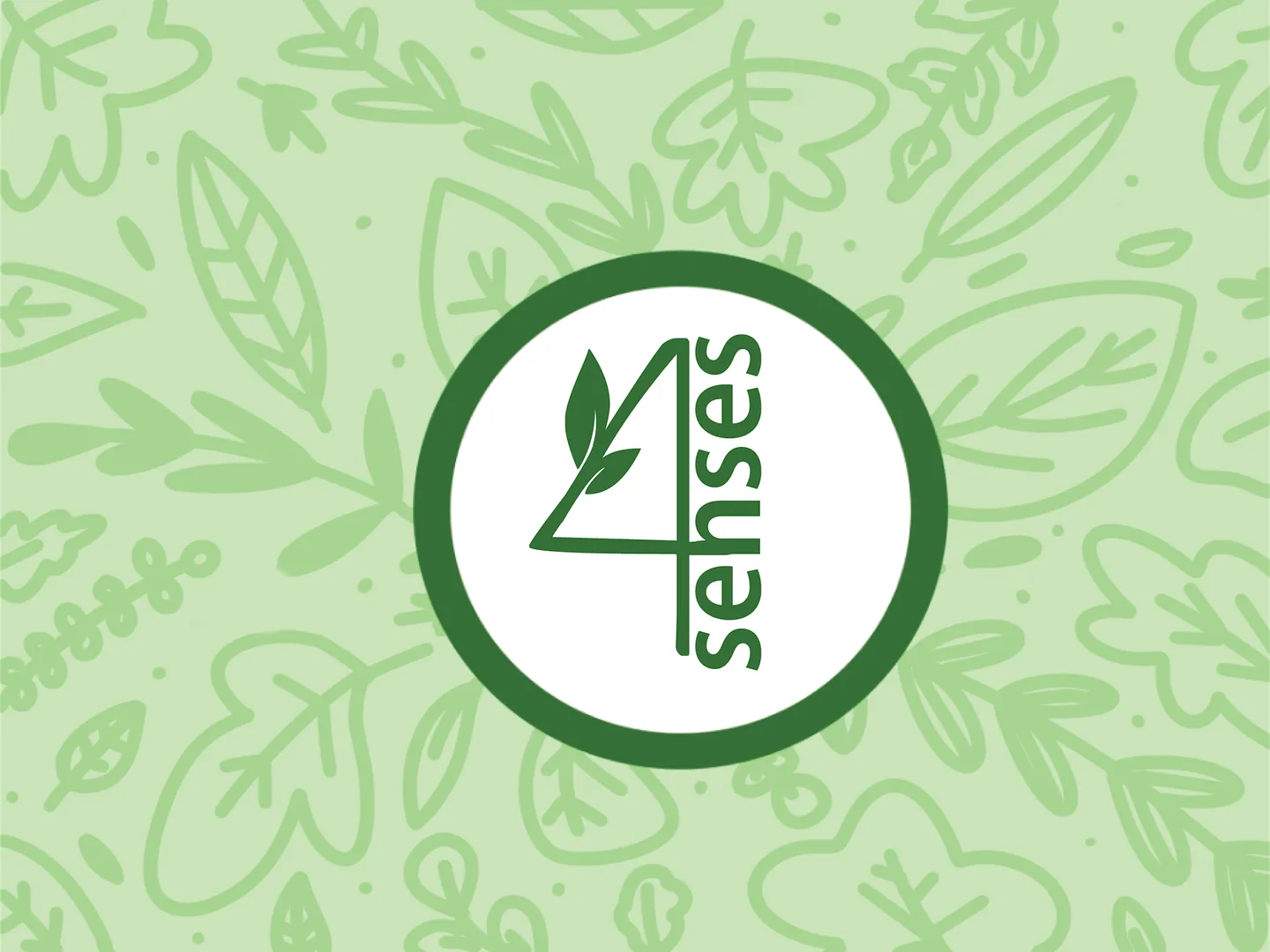 Computer banner for 4senses, a mock nature-themed company