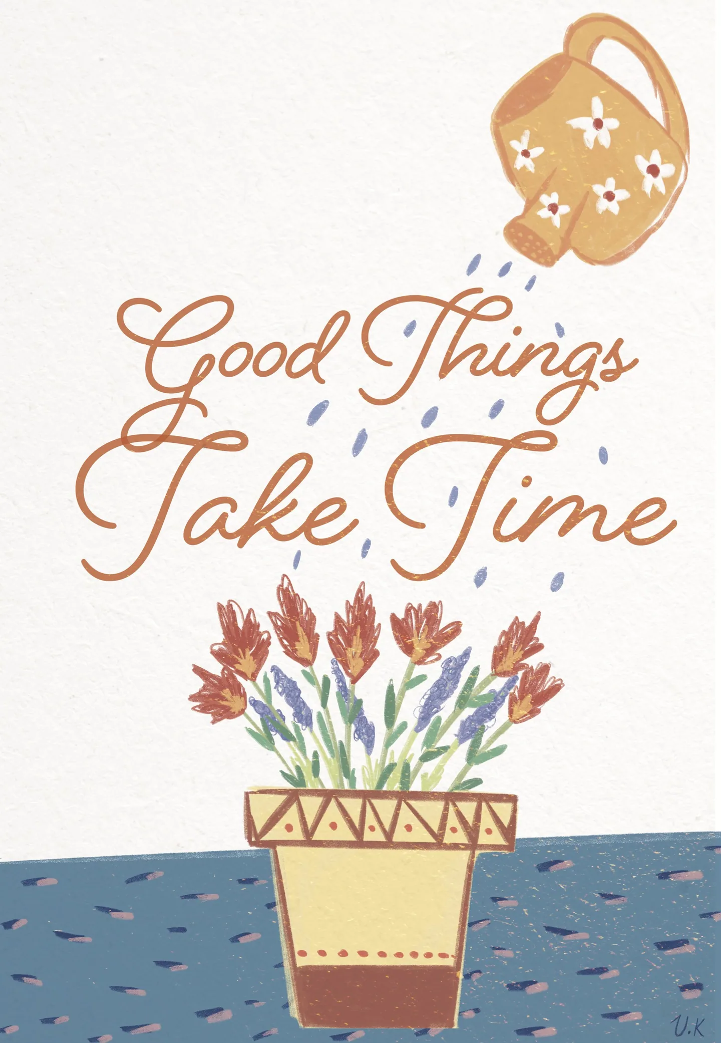 The full Good Things Take Time poster for a café